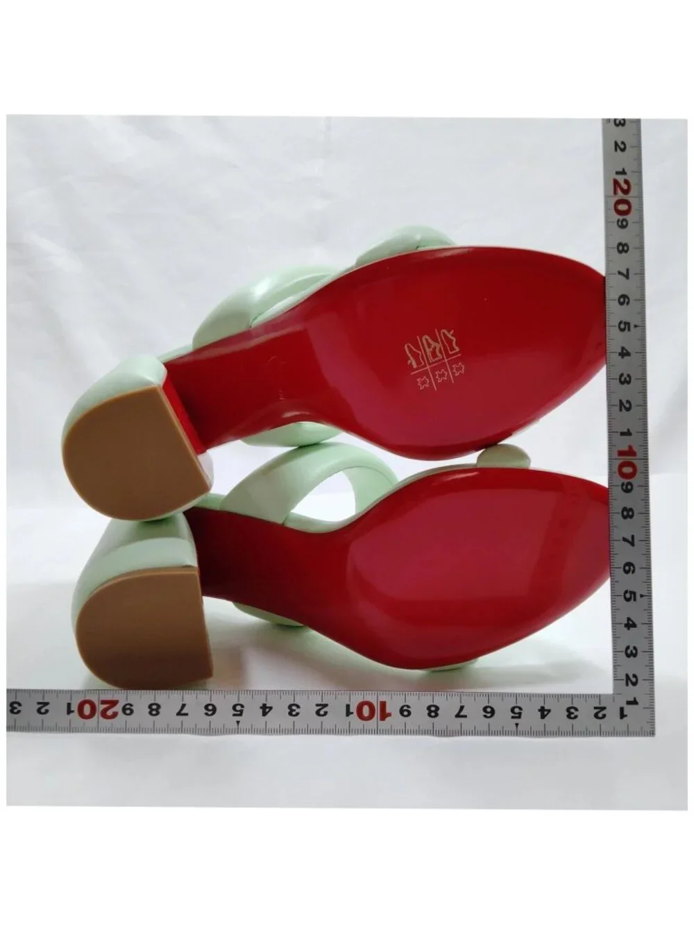 Authentic Christian Louboutin Just Nothing Mint Green Leather Heeled Sandals